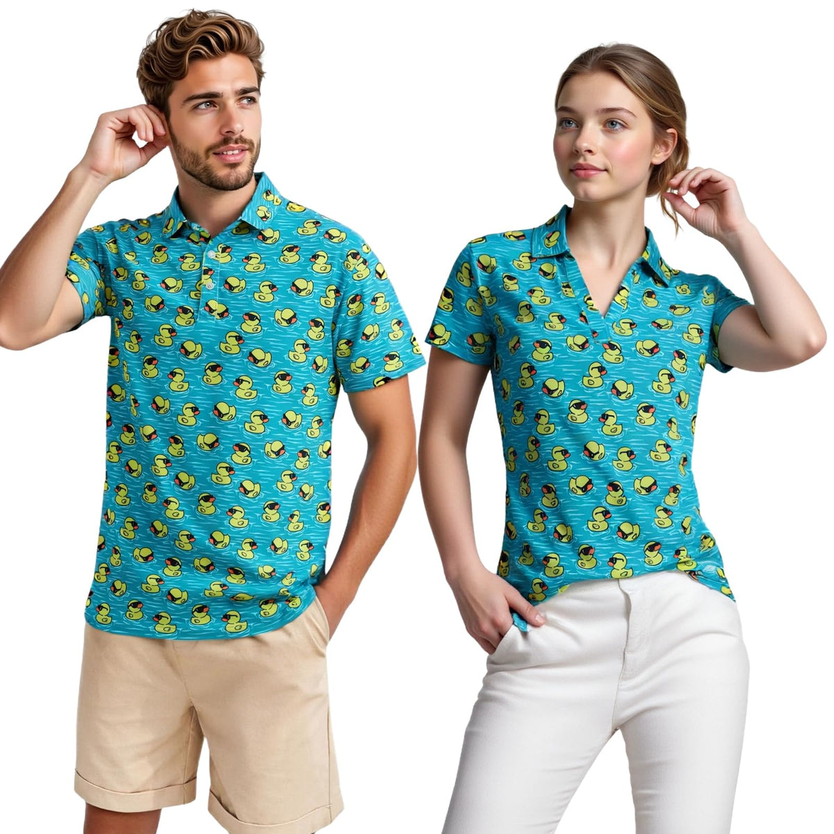 Matching Golf Shirts for Couples Funny Golf Polo Shirts for Men Women Crazy Fun Polo Shirts Couples Matching Outfits