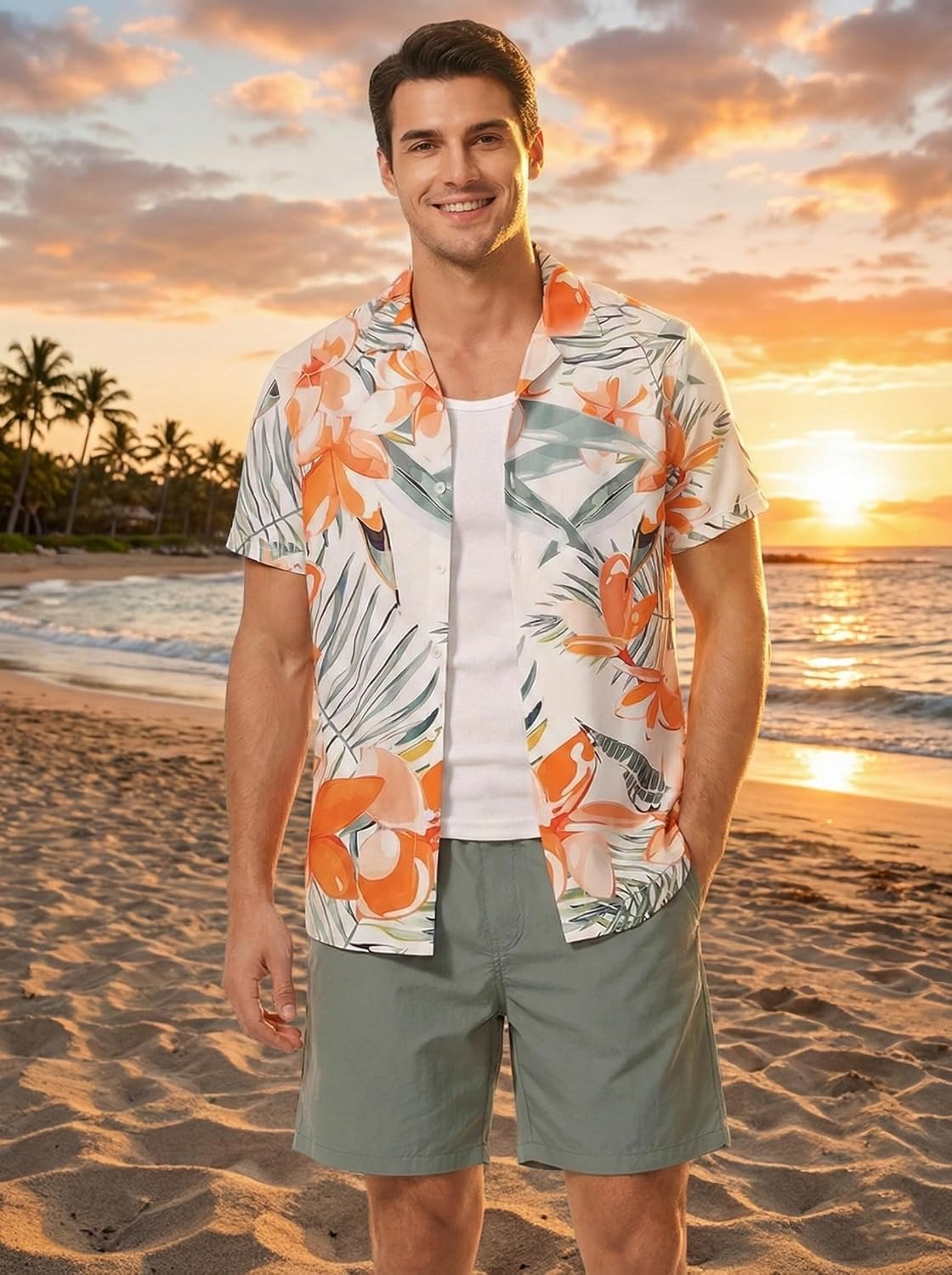 DRESSFO Couples Tropical Vacation Set