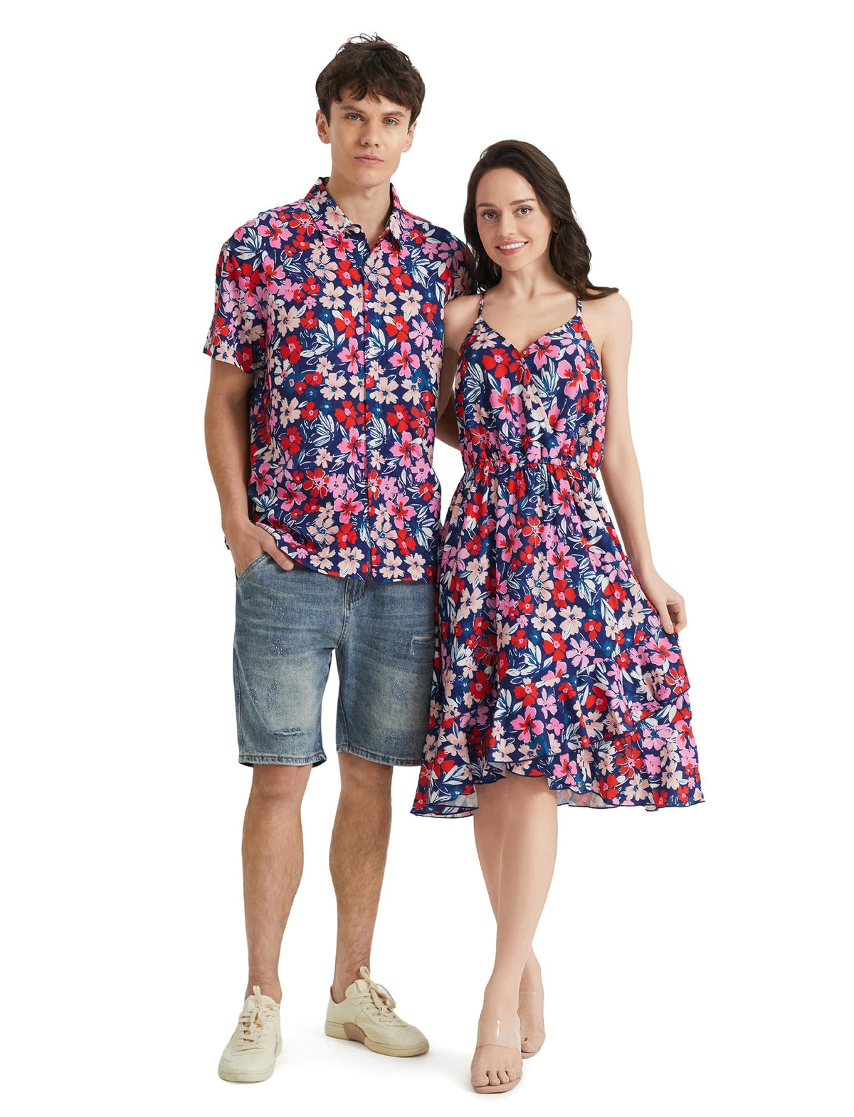 PATPAT Couples Matching Outfits Hawaiian Women Dresses or Men's Shirts