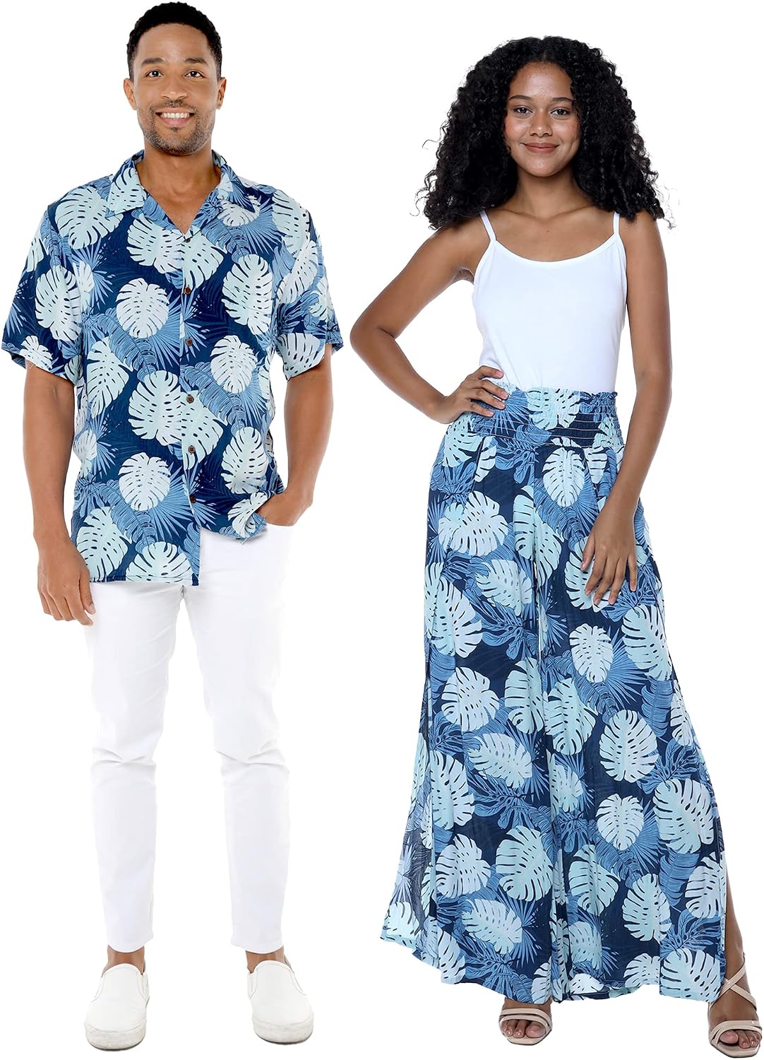 Matchable Couple Hawaiian Shirt or Pants Signature Prints Palms