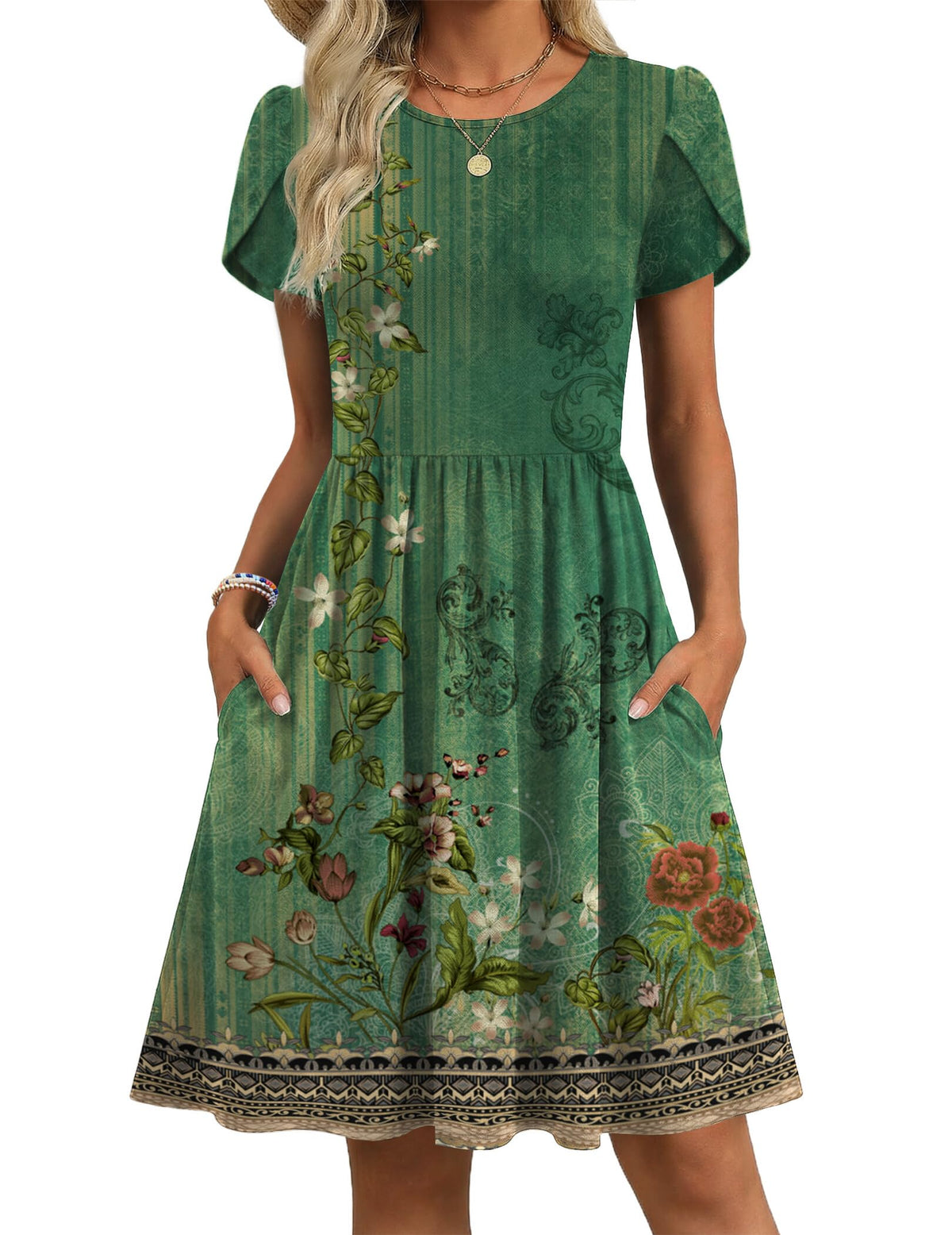 Zeagoo Women Summer Dress 2026 Short Sleeve Aline Mini Dresses with Pockets Casual Swing Tshirt Dress Vocation Beach Sundress