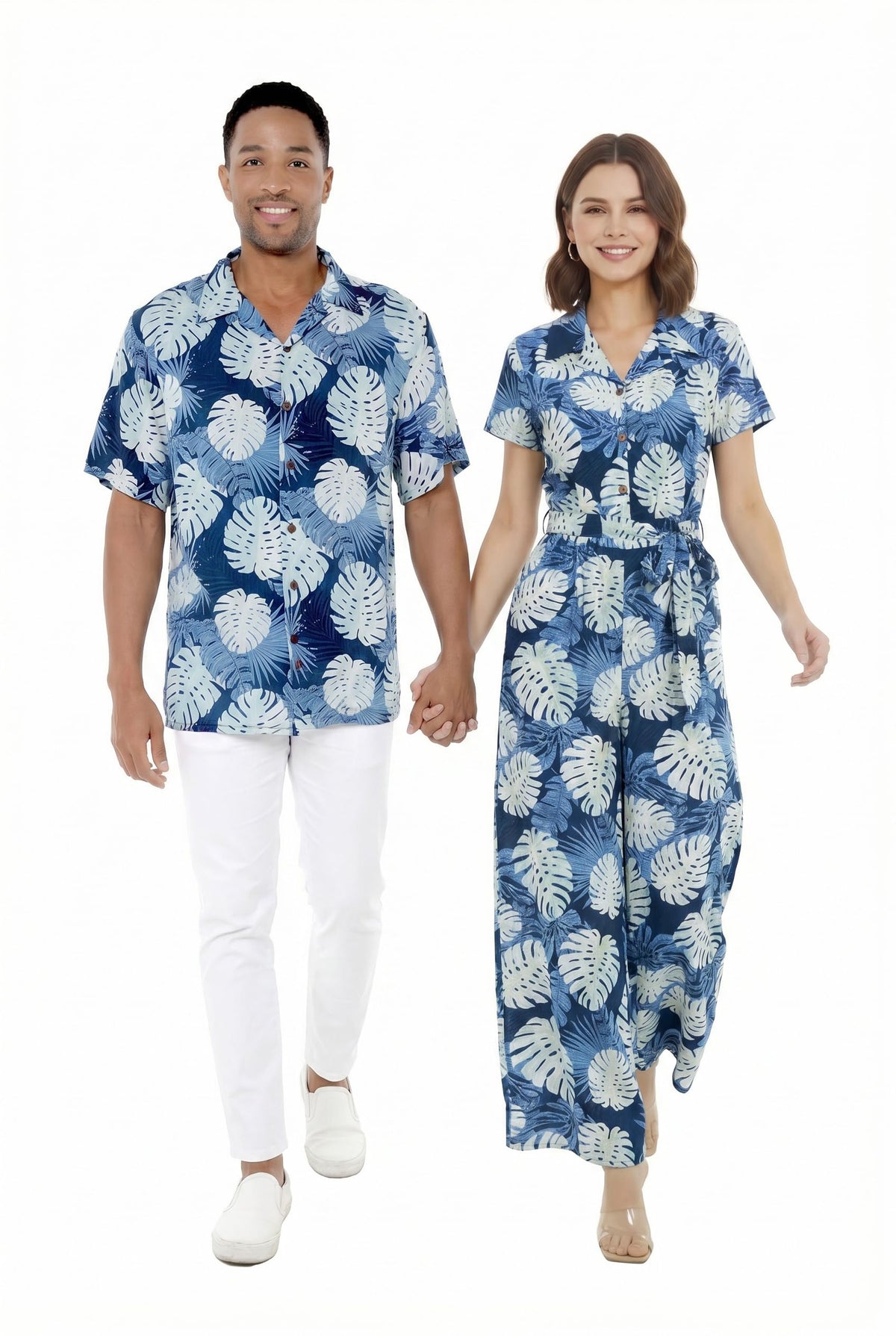 Matchable Couple Hawaiian Shirt or Jumpsuit Signature Prints Rafelsia