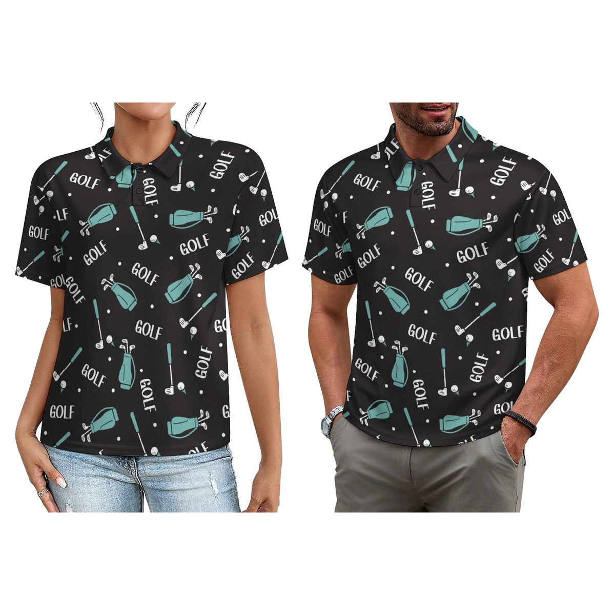 Matching Golf Shirts for Couples,Funny Golf Shirt for Men Women His and Hers Matching Outfits,Moisture-Wicking