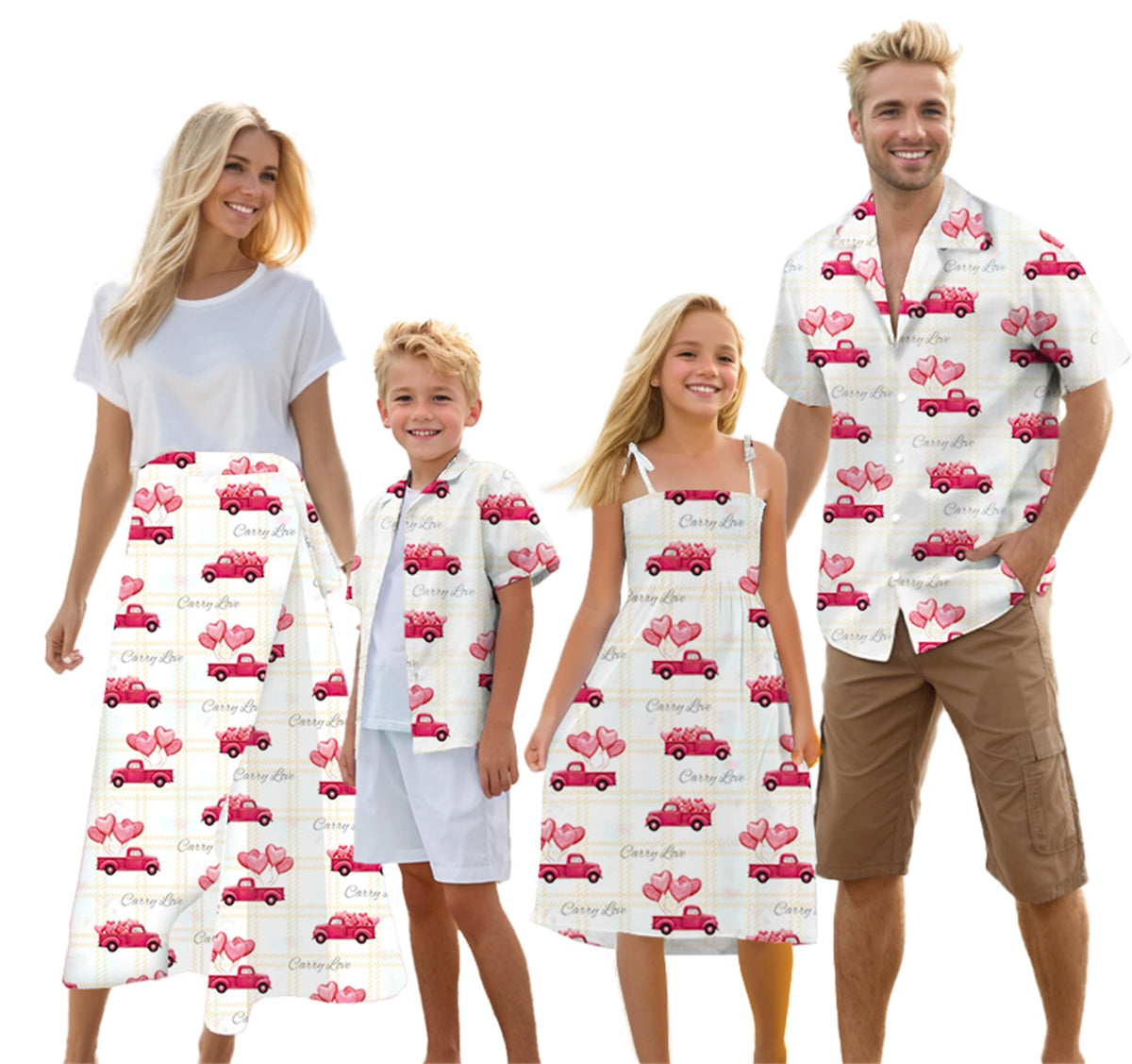 Cromoncent Matching Hawaiian Outfits for Family, Dad and Son Matching Luau Beach Tropical Shirts Mommy Daughter Tropical Sets