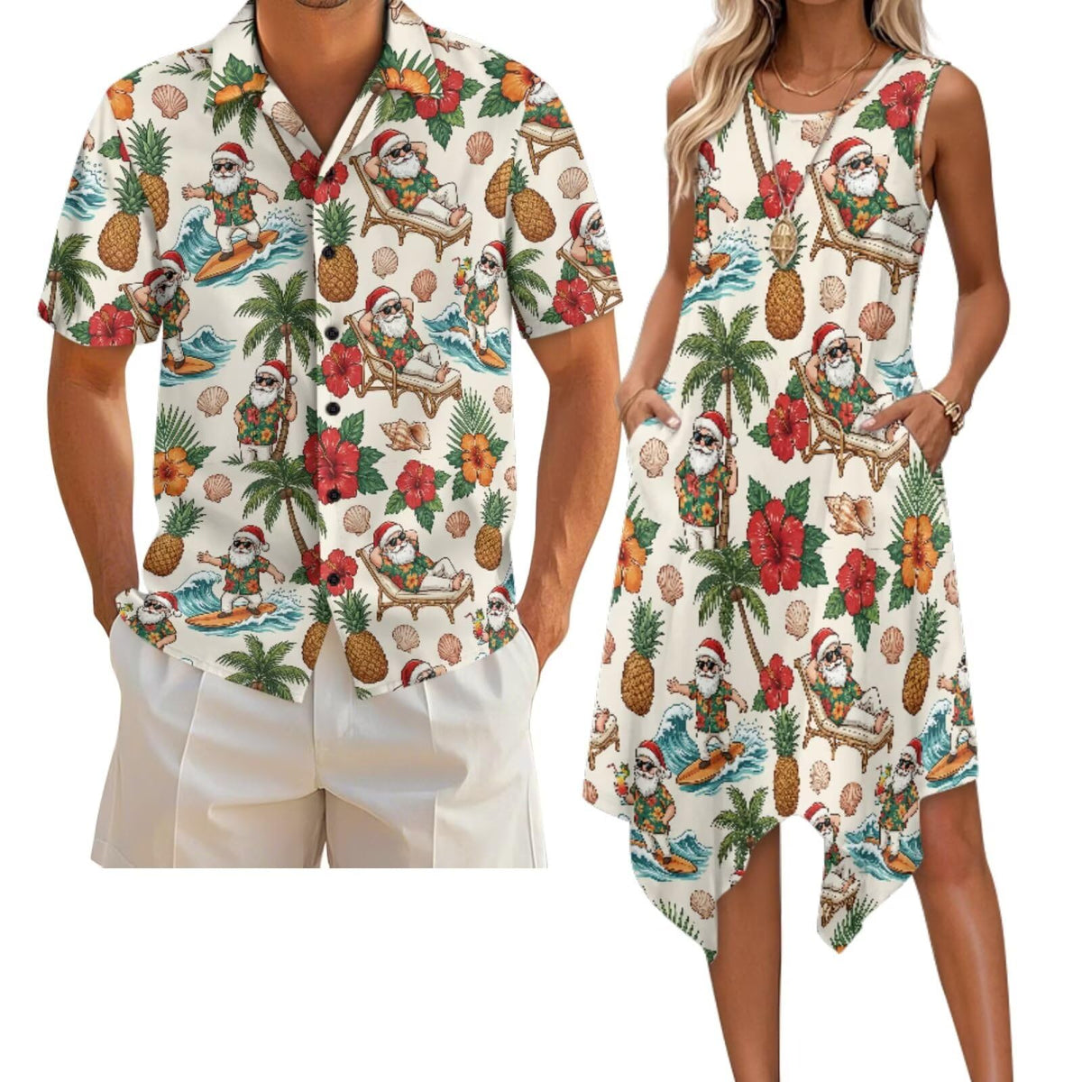 Belidome Couples Matching Outfits Husband and Wife Clothes Sleeveless Dress Button Down Short Sleeve Shirts