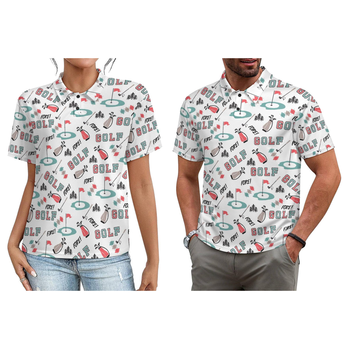 Matching Golf Shirts for Couples,Funny Golf Shirt for Men Women His and Hers Matching Outfits,Moisture-Wicking