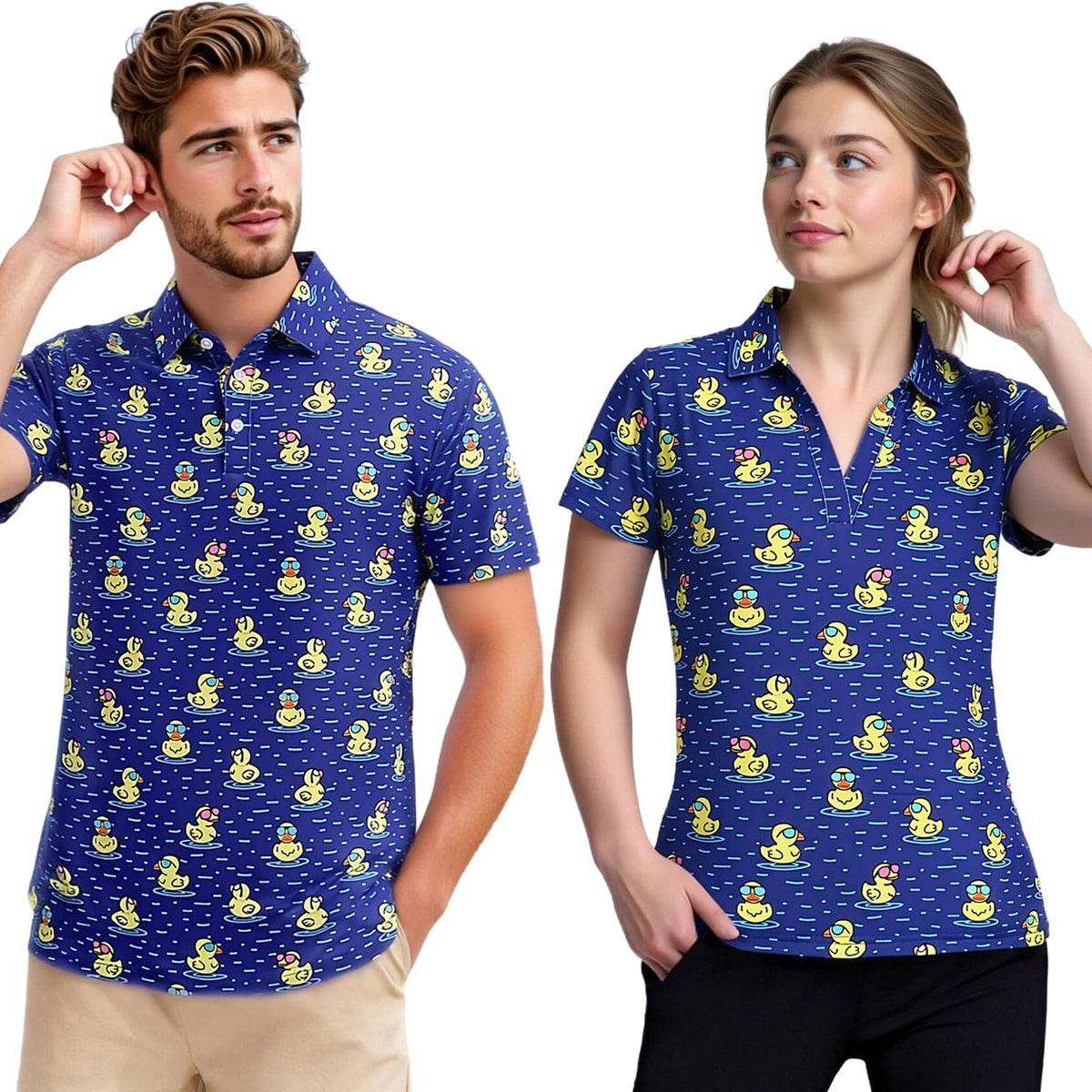 Matching Golf Shirts for Couples Funny Golf Polo Shirts for Men Women Crazy Fun Polo Shirts Couples Matching Outfits