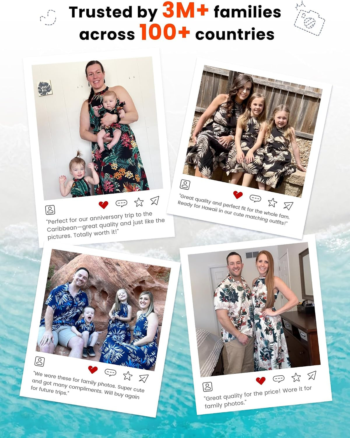 PATPAT Family Hawaiian Matching Outfits - Mommy and Me Vacation Outfits