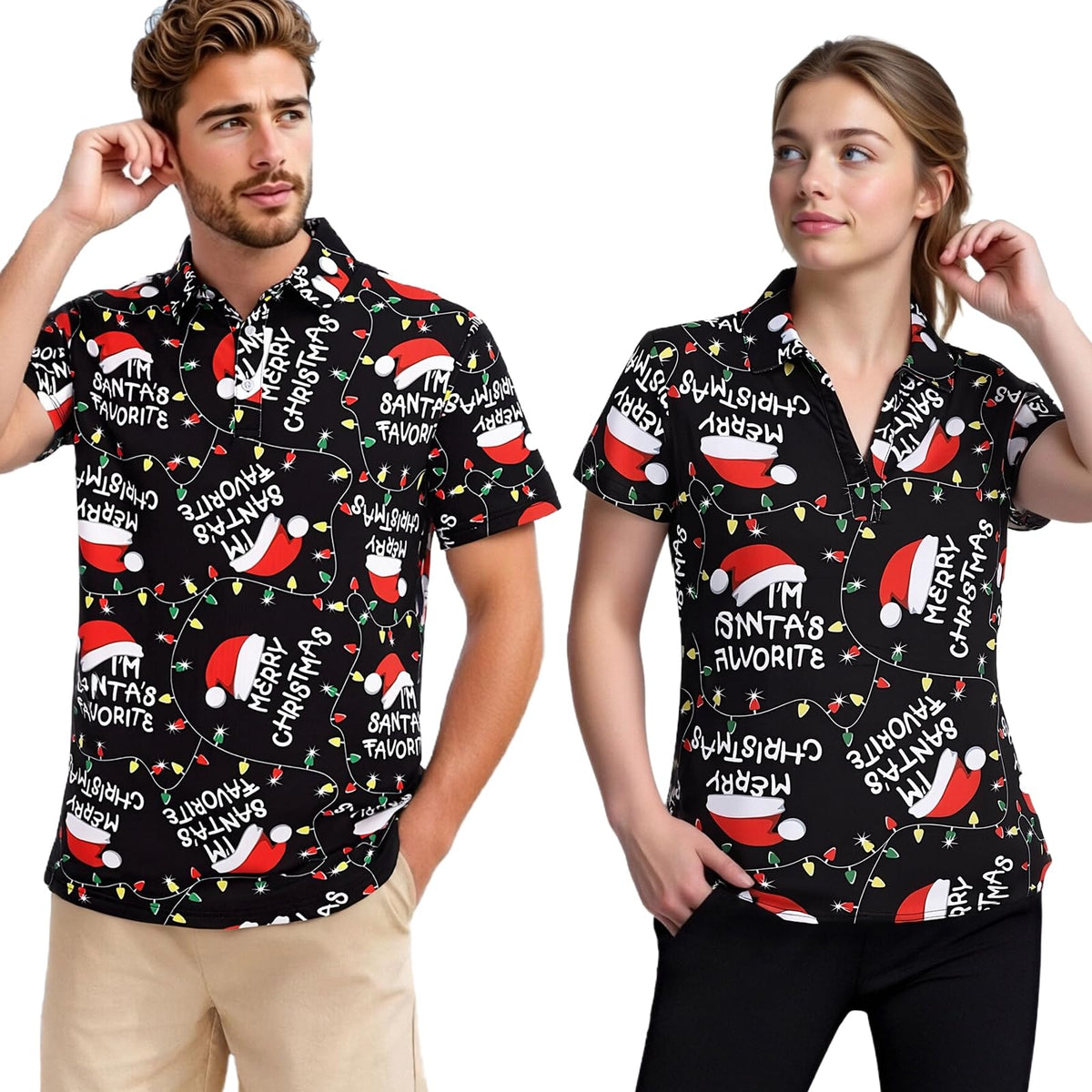 Matching Golf Shirts for Couples Funny Golf Polo Shirts for Men Women Crazy Fun Polo Shirts Couples Matching Outfits