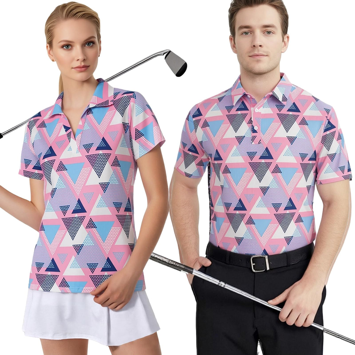 Matching Golf Shirts for Couples Funny Golf Polo Shirts for Men Women Couples Matching Outfits Short Sleeve Golf Polos