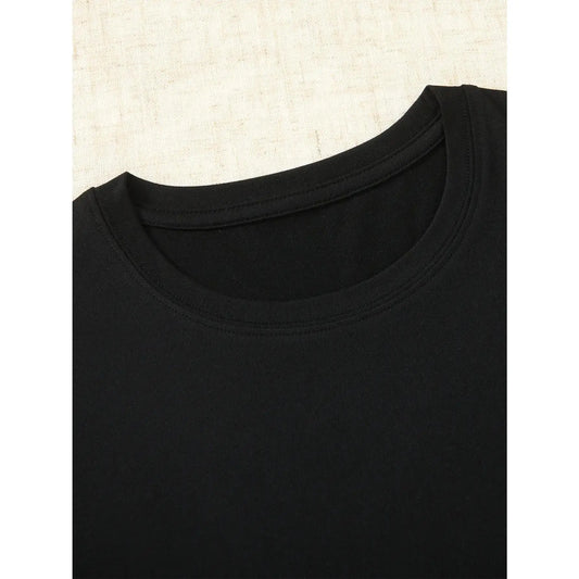 Unisex Loose-Fitting Cotton Blend Tshirt - Round Neck Short-Sleeve Text Print Clothes, Couple Theme "Where I Go Trouble Follows" Menswear Tops, Valentine's Day Gift for Bf & Gf,sohochic