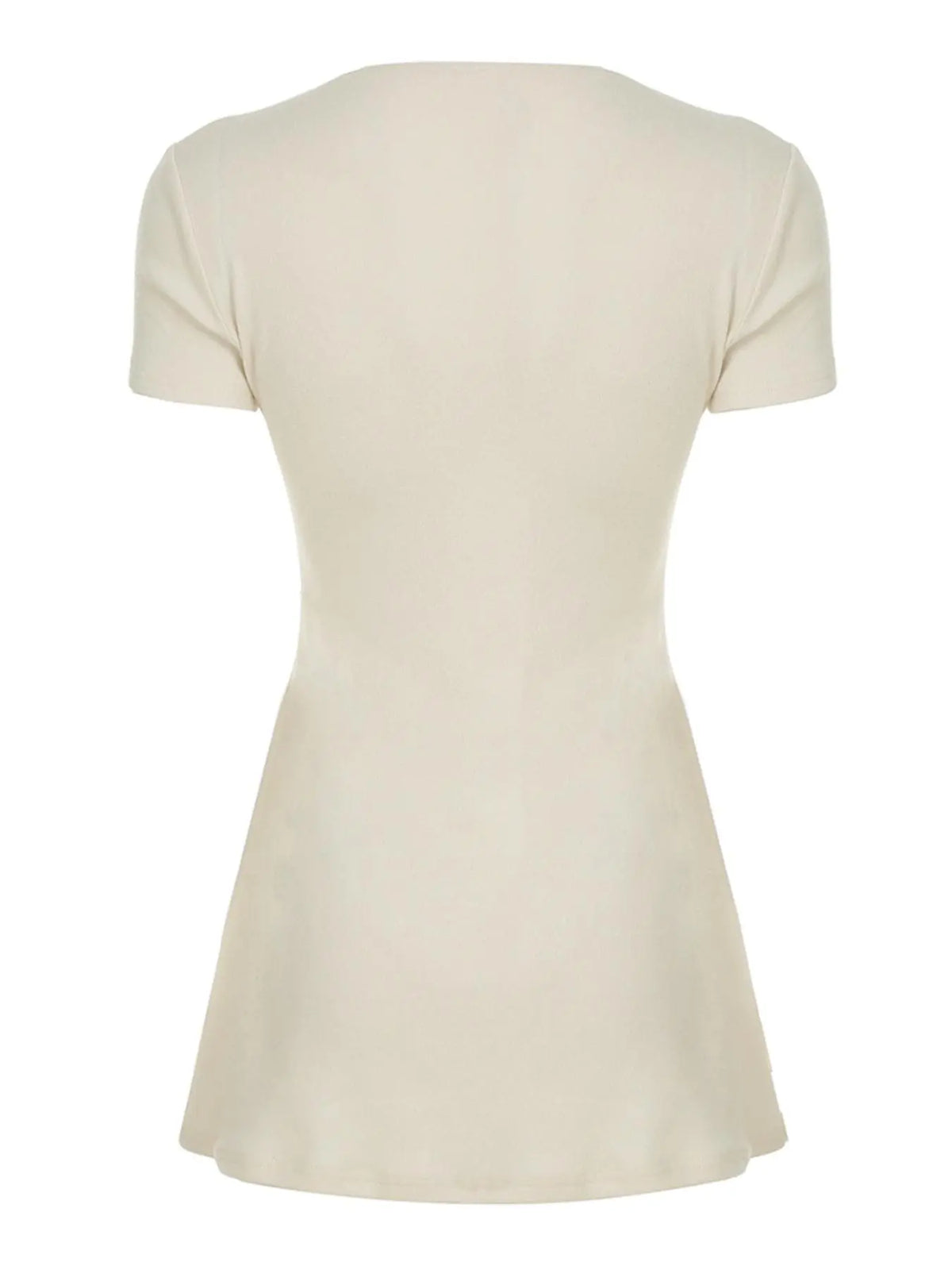 Women's Plain V Neck Knit Dress, Casual Short Sleeve A Line Dress for All Seasons, Ladies Clothes for Daily Wear, Stretchy