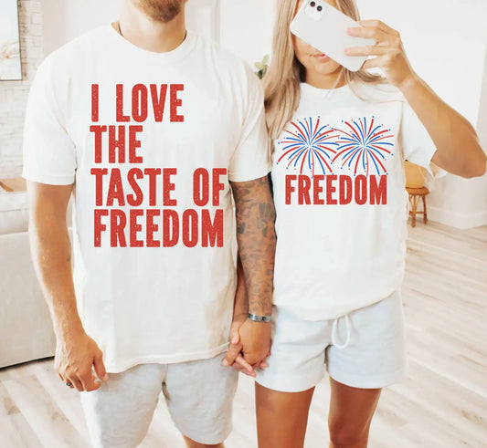 Comfort Colors Matching 4th of July Couple Shirts, Freedom Shirt, Fourth of July Couples Shirt, Matching Patriotic Shirts, Humor Fireworks Tee, Independence Day Gift
